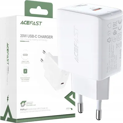 Image de Acefast Chargeur rapide Usb Type C 20W Power Delivery Blanc (A1 Eu Blanc)