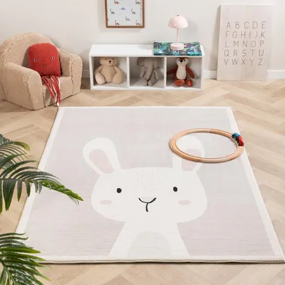 Zdjęcie produktu dla Volero - Dywan dziecięcy nadajacy się do prania - Simba Bunny Biały - 120x170 cm