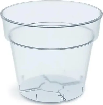 Zdjęcie produktu dla Plastikowa doniczka PLANTIS przezroczysta 12,4 cm