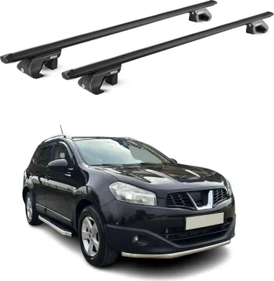 Image de Barres de toit transversales ABE pour Nissan Qashqai +2 JJ10 2007-2014 Noir 2x