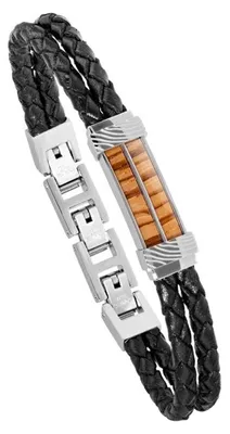 Produktbild von Holzkern Herren-Armband Wildrider Zebrano/Schwarz