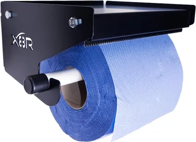 Produktbild von Papierhandtuchhalter, schwarzer Stahl, wandmontiert, mit Ablagefläche, für Küche