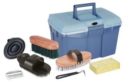 Productafbeelding van Kerbl 321775 Schoonmaakdoos met uitneembare inzetstuk, Marineblauw/Lichtblauw