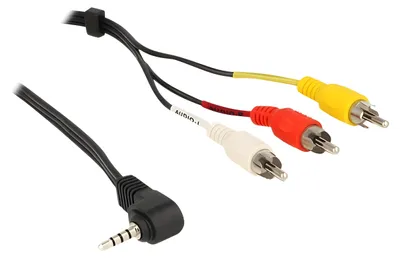 Image de DELOCK Klinkekabel 3,5mm 90° -> 3x Cinch St/St 1.50m