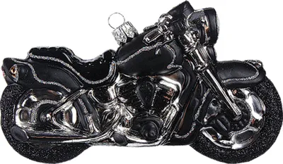 Produktbild von Christbaumschmuck Glas Chopper Motorrad 13cm schwarz