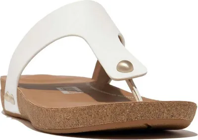 Immagine prodotto di Fitflop Iqushion infradito in pelle con cinturino tra le dita, bianco, taglia 37 da donna, bianco, taglia 37