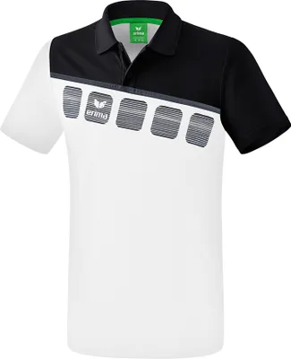 Produktbild von erima 5-C Poloshirt white/black/dark grey XL