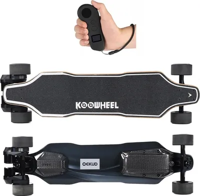 Immagine prodotto di Kit skateboard elettrico Koowheel S4 per adulti e ragazzi, tavola telecomandata lunga 2,4G con motore 1000*2W a doppio mozzo, 130 kg