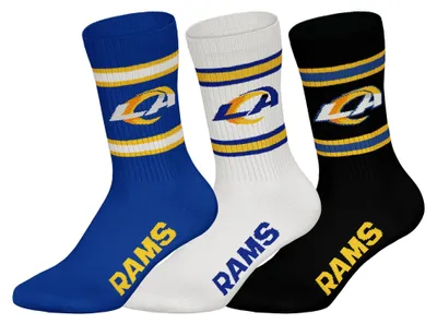 Produktbild von NFL Los Angeles Rams 3pk Huddle Crew Socks 43/46 Blu/Wht/Blk Fanzone Artikel