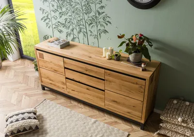 Produktbild von MASSIVMOEBEL24 Sideboard Wildeiche 190x45x85 natur geölt VILLANDERS #151