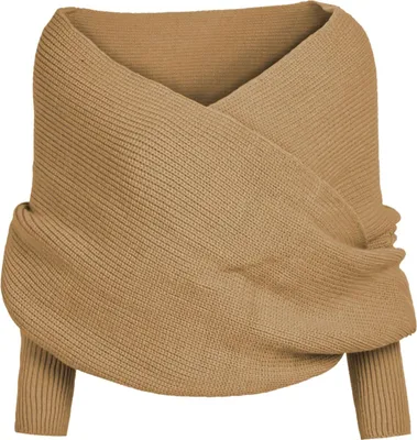 Produktbild von Strickschal mit Ärmeln, schulterfrei, einfarbig, y Pullover, Wickelschal, Schal, Herbst/Winter, warmer Pulloverschal