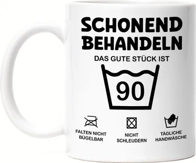 Produktbild von Schonend Behandeln Das Gute Stück ist 90 Tasse Weiß Geburtstag Runder Geburtstag Sarkasmus Humor