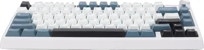 Produktbild von Mechanische Tastatur mit Drehknopf, 3 Verbindungsmodi, kabellose Bluetooth-Tastatur für Arbeit und Gaming, blau