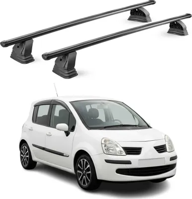 Image de Barres de toit transversales acier pour Renault Modus 2004-2013 Noir 2Pcs