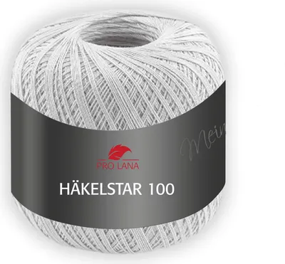 Produktbild von Pro Lana Häkelstar 100,100g,100% Baumwolle,Filethäkelgarn,566m LL, NS 1,5-2 mm 90 hellgrau