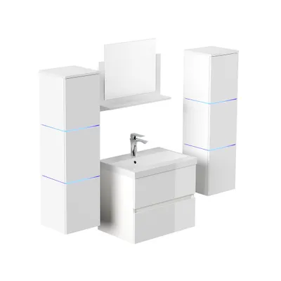 Produktbild von HOME DELUXE - Badmöbel - Set - WANGEROOGE Deluxe – Größe: XL, Farbe: Weiß, Breite Waschbecken: ca. 60 cm I Badezimmermöbel Waschtisch Waschbecken