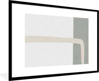 Produktbild von MuchoWow® Gerahmtes Poster Abstrakt - Minimalismus - Design 90x60 cm - Poster mit Schwarzem Bilderrahmen Wandposter Rahmen Foto Bilder - Wanddekoration - Fotos