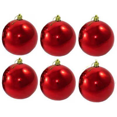 Produktbild von 6 x Weihnachtskugeln für den Außenbereich Ø 12 cm, frostfest und wetterfest - Baumkugeln für Außen - Christbaumkugeln - Weihnachtsbaumkugeln
