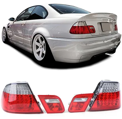 Für BMW 3er E46 Coupe 1999-2003 LED Rückleuchten SET Facelift Optik Rot Klar in der Farbe Rot von Carparts-Online GmbH