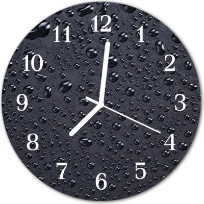Produktbild von Glasuhr Wanduhr Küchenuhr Echt-Glas 30fi cm Tropfen schwarz