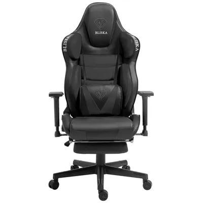 Produktbild von Chair Racing Chefsessel mit Sportsitz und ergonomsichen 4D-Armlehnen Schreibtischstuhl Drehstuhl,Farbe:Schwarz