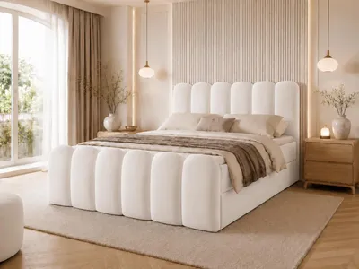 Produktbild von Emlar Boxspringbett CUDDLE 120x200 - Komplett-Set mit Matratze und Topper - Polsterbett mit Bettkästen - Boxspringbett Weiß (Magic Velvet 2200)