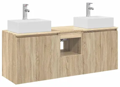 Immagine prodotto di Set di 3 mobili da bagno in legno effetto Sonoma, dimensioni 49,5 x 41 x 62,5 cm