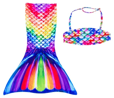 Immagine prodotto di Fin Fun Top bikini da sirena con gonnellina Rainbow Reef taglie 98-104