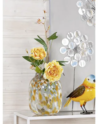 Obrázok produktu pre Gilde Glasart, váza, baňatá, "Joyce", škvrnitá, sklo, modré, hnedé, číre, biele,Polyuretán1, v. 24 cm, hl. 18 cm 57770