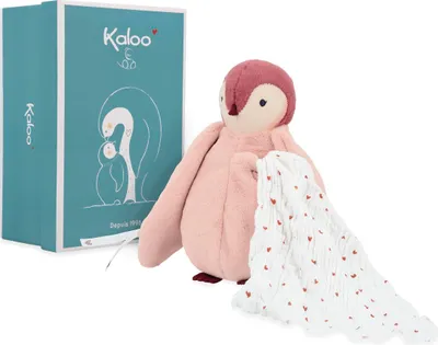 Produktbild von Kaloo Kuscheltier Pinguin rosa mit Kusstuch - Plüsch Geschenk Baby