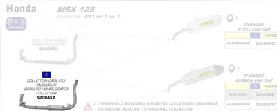 Produktbild von Auspuffkrümmer Arrow mit Katalysator mit Zulassung für Honda MSX 125 ccm Bj. 2013 - 2015