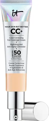 A tube of CC+ cream with a pump dispenser.