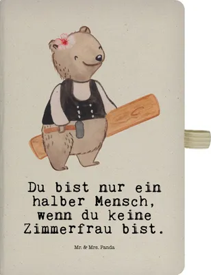 Produktbild von Mr. & Mrs. Panda Tagebuch Zimmerfrau Herz - Transparent - Geschenk, notizbuch, Schreibheft, Journal, Reisetagebuch, Skizzenbuch