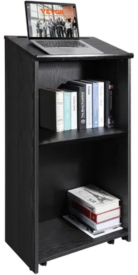 Zdjęcie produktu dla Mównica Stojąca Vevor 600X360X1200Mm Podium Premium Z Półkami I Kółkami