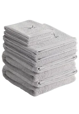 Produktbild von Sansibar Sylt Handtuch Set Frottier-Serie Classic Nr. 3 (Set, 6-tlg), silber
