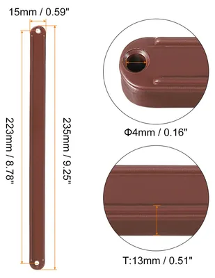 Produktbild von Schubladenschienen, 1Set 235mm - Kunststoffschienen mit Schraube, seitlich montierte gerillte Fš¹hrungsschiene fš¹r Schublade Schrank Nachttisch Kleiderschrank (Braun)