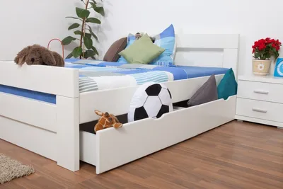 Produktbild von Buche Schubladenbett Bettgestell 160 x 200 cm Weiß
