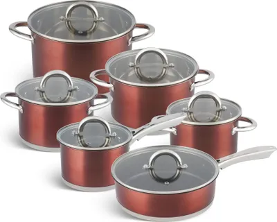 Image de Ensemble fonctionnel 12 pièces, acier inoxydable, induction, cadeau, cuisine saine, ensemble de casseroles, EDENBERG