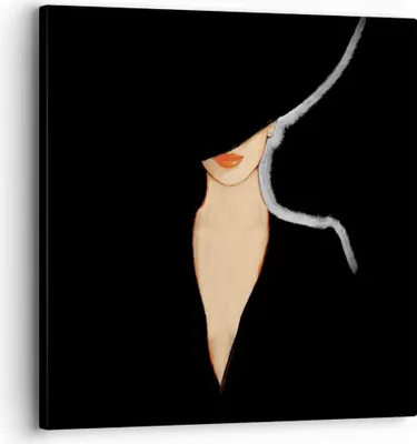Produktbild von Bild auf Leinwand - Leinwandbild - Einteilig - Schwarz Frau Hut - 30x30cm - Wand Bild - Wanddeko - Wandbilder - Leinwanddruck - Bilder - Wanddekoration - Leinwand bilder - Wandbild - AC30x30-4341