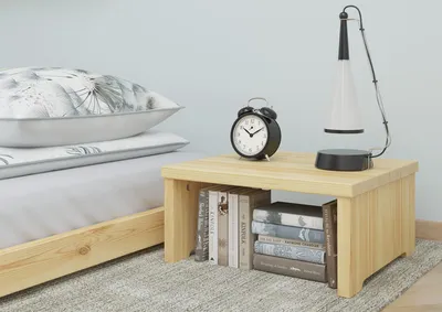 Produktbild von Nachtkästchen niedriger Nachttisch ohne Schublade Kiefer massiv lackiert 90.20-K15