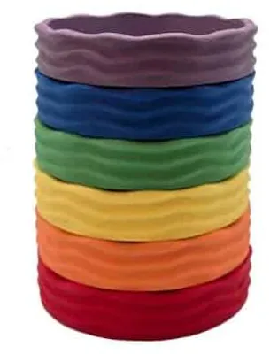 Immagine prodotto di Set di ciotoline a forma di arcobaleno, giocattolo in legno, colorato e creativo