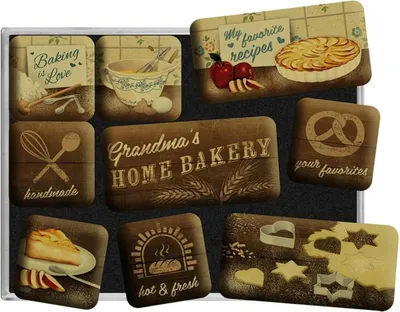 Image de Nostalgic-Art - Set de 9 aimants - Harley-Davidson - Genuine Motorcycles Milwaukee