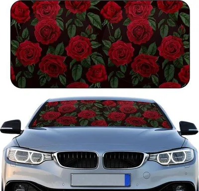 Image de Pare-soleil pour voiture - Pare-soleil de voiture - Motif vache - 160 x 80 cm - Rose