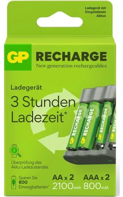 Immagine prodotto di Caricabatterie B441 con 4 batterie 2 x Micro AAA 800 mAh, 2 x Mignon AA 2100 mAh