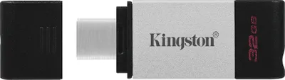 Produktbild von Kingston DataTraveler 80 - 32 GB - USB Typ-C - 3.2 Gen 1 (3.1 Gen 1) - 200 MB/s - Kappe - Schwarz - Silber