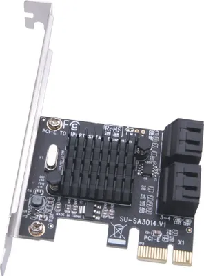 Produktbild von BRAINZAP 4 portová rozširujúca karta PCIe x1 na SATA III / SATA 3 6 GBIT/s PCI-Express PCI-E Marvell 9215
