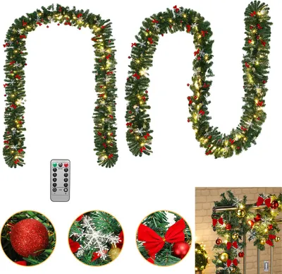 Immagine prodotto di Bettizia ghirlanda natalizia con 100 LED da interno esterno 5M con decorativa con telecomando