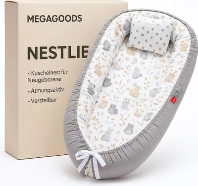 Produktbild von Baby Nest Kuschelnest Neugeborene atmungsaktiv verstellbar DE.