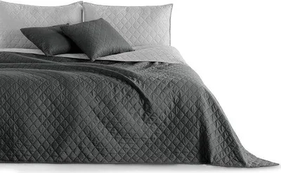 Produktbild von Famanu Bettüberwurf doppelseitig, 100% Polyester, pflegeleicht, waschbar bei 30 Grad Celsius - modern