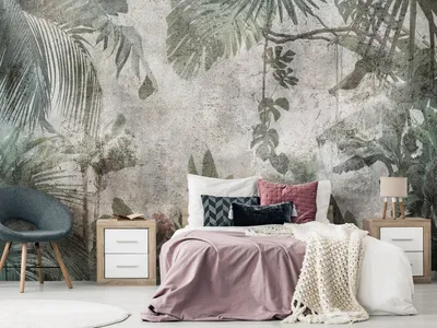 Produktbild von Vlies Fototapete tropische Blätter 400x280 cm Tapeten Wandtapete XXL Jungle Natur Monstera Palmblätter b-C-0821-a-a